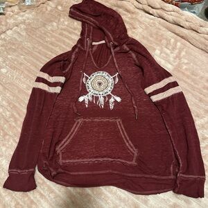 No Boundaries Maroon Hoodie with Dreamcatcher Design